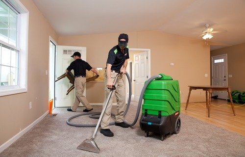 Indicating professionals serving cleaning services.